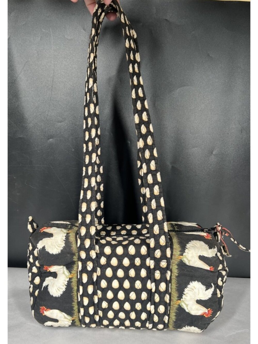 Vintage Vera Bradley Chicken & Eggs Chanticleer Small Duffle Shoulder Bag *FLAW